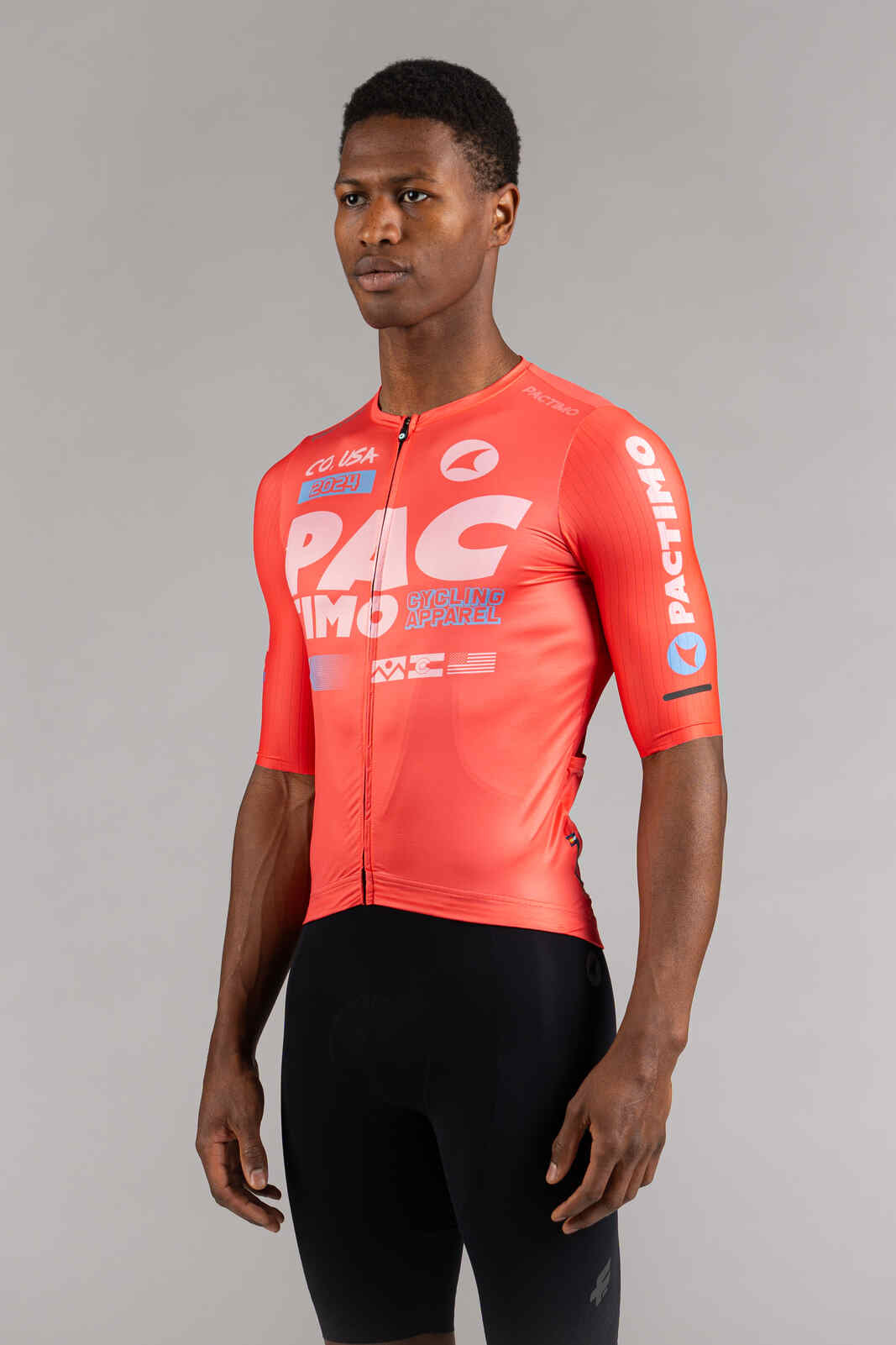 Men's Pink Flyte Cycling Jersey - Front View