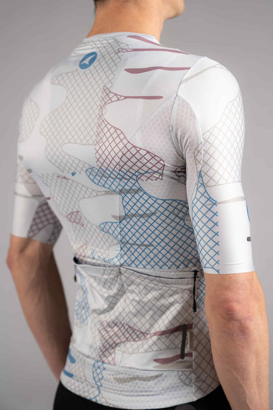 Men's White Gravel Cycling Jersey - Fabric Close-Up