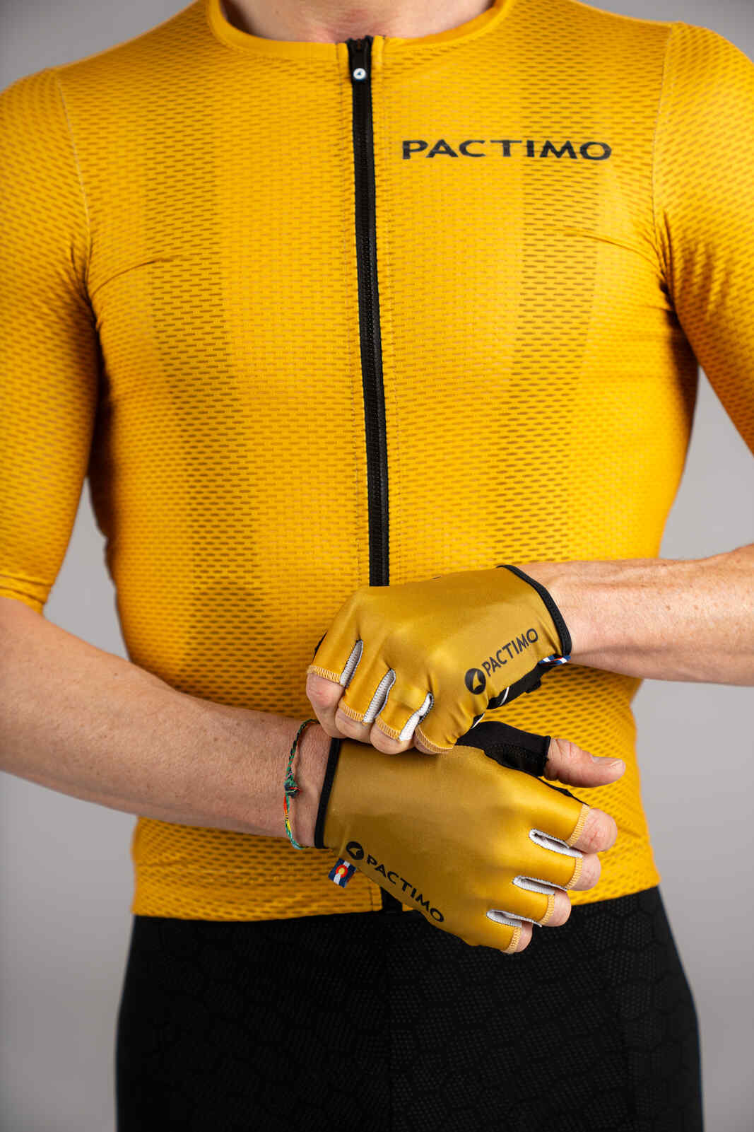Gold Yellow Padded Cycling Gloves for Men and Women