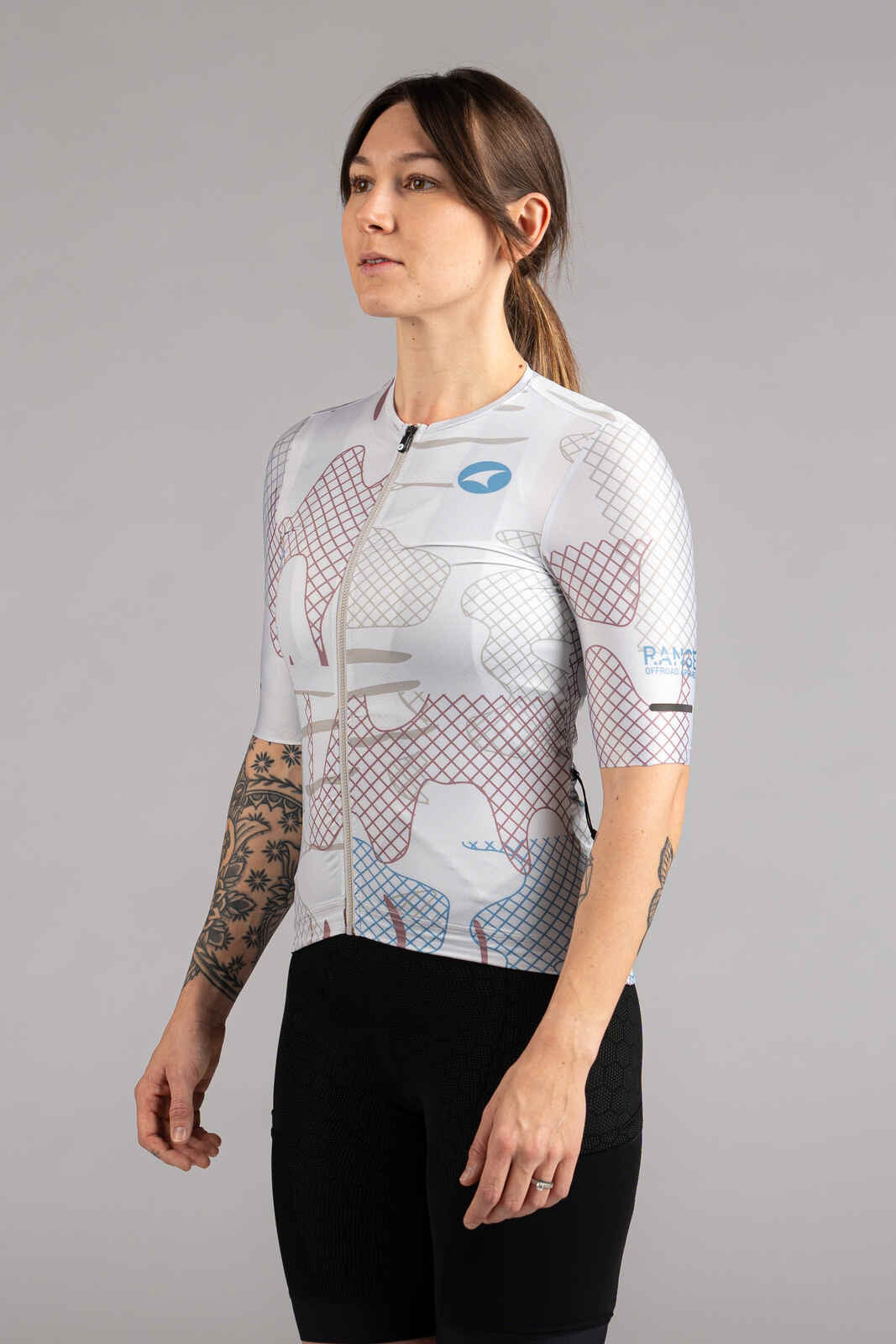 Women's White Gravel Cycling Jersey - Front View