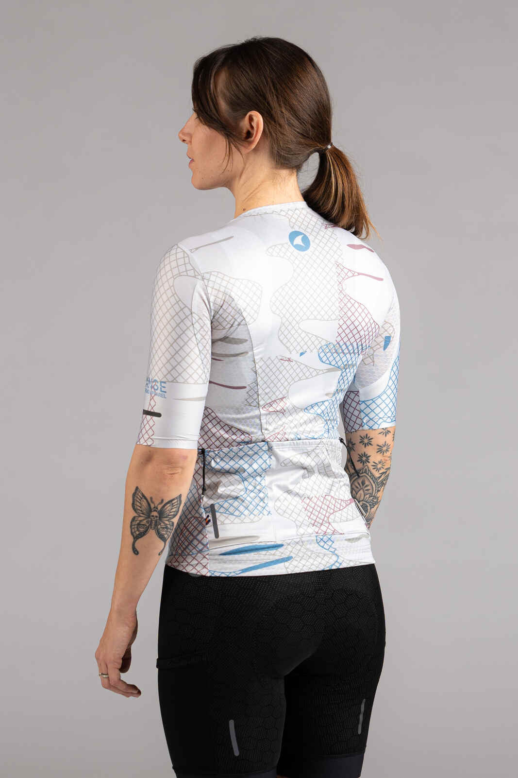 Women's White Gravel Cycling Jersey - Back View