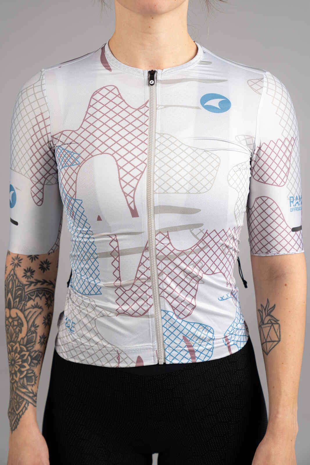 Women's White Gravel Cycling Jersey - Zipper