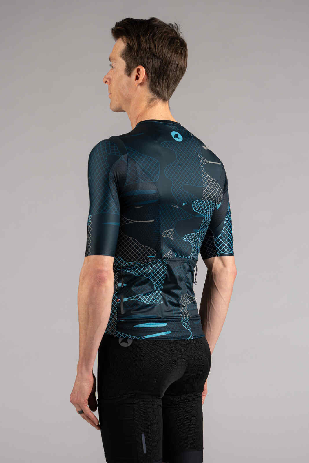 Men's Navy Blue Gravel Cycling Jersey - Back View
