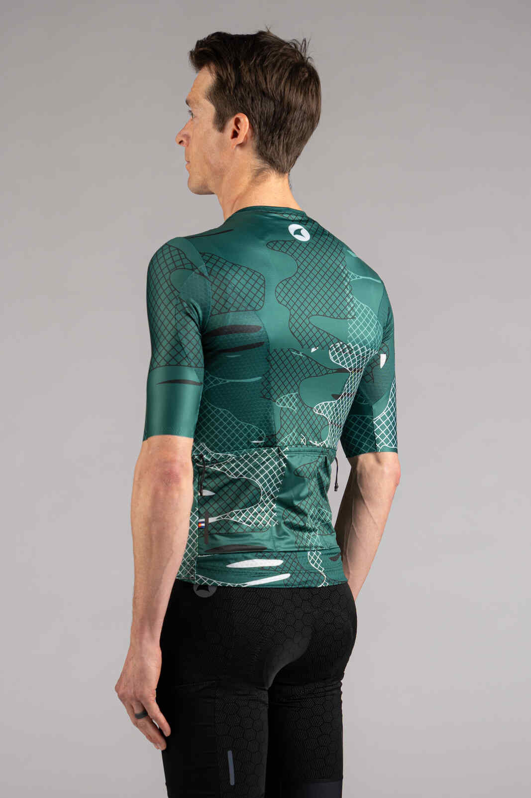 Men's Green Gravel Cycling Jersey - Back View