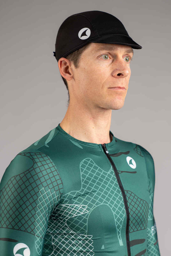 Black Moisture Wicking Cycling Cap with Visor Pactimo