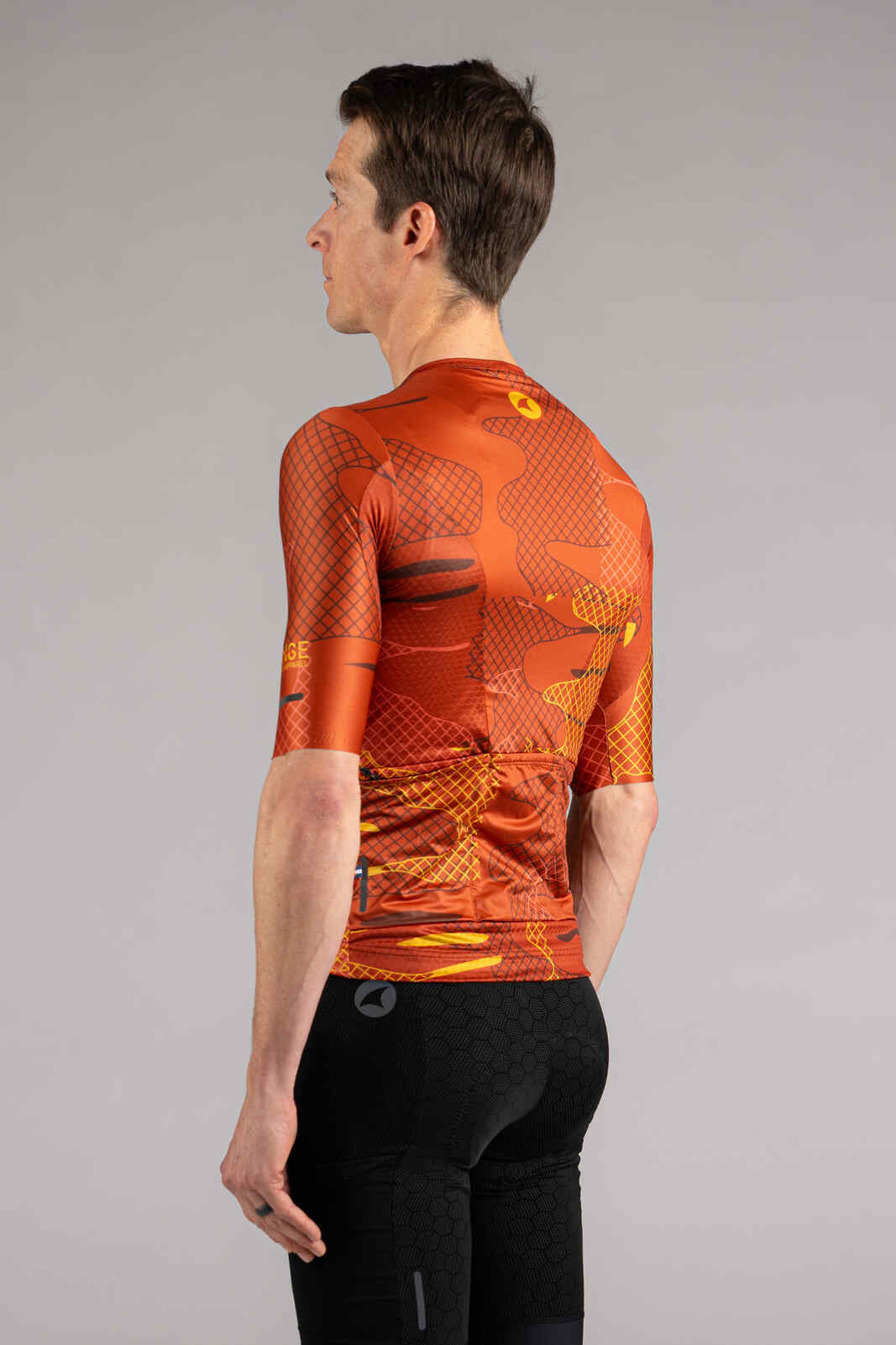 Men's Burnt Orange Gravel Cycling Jersey - Back View