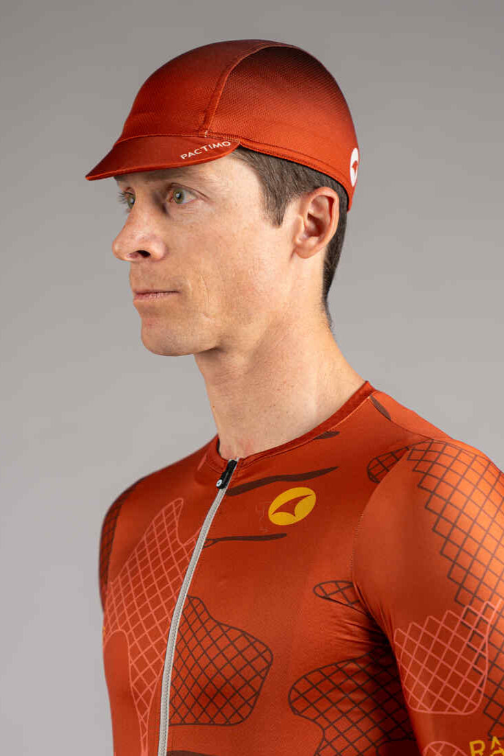 Moisture-Wicking Cycling Cap in Burnt Orange