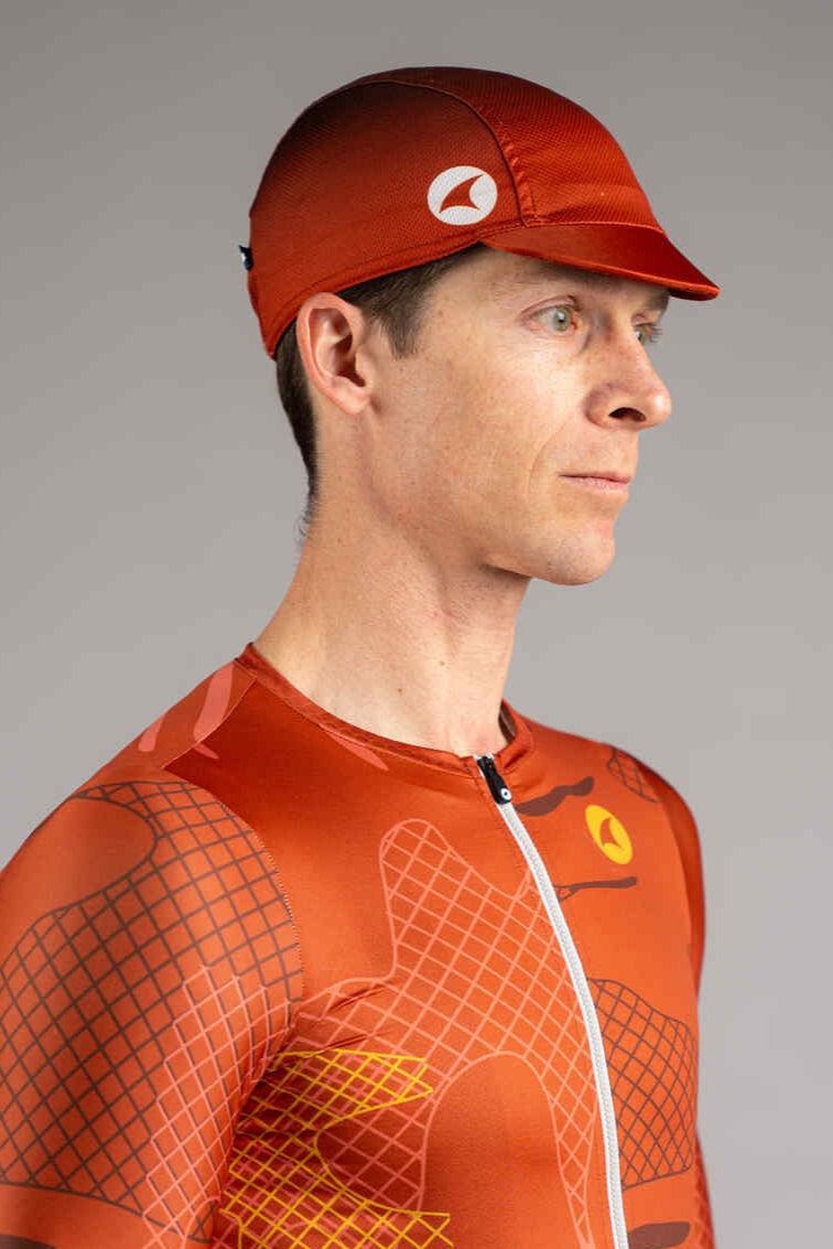 Burnt Orange Cycling Cap - Moisture-Wicking