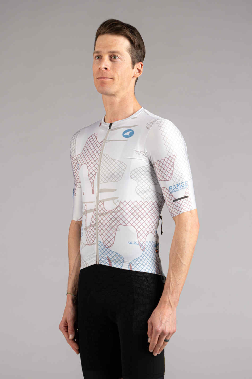 Men's White Gravel Cycling Jersey - Front View