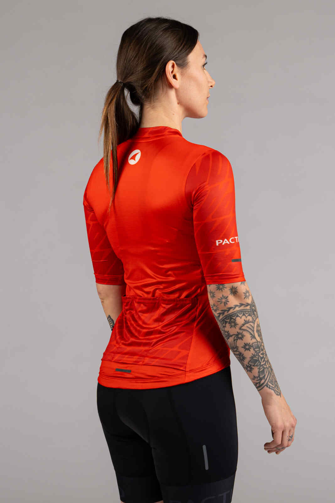 Women's Red Ascent Aero Cycling Jersey - Back View