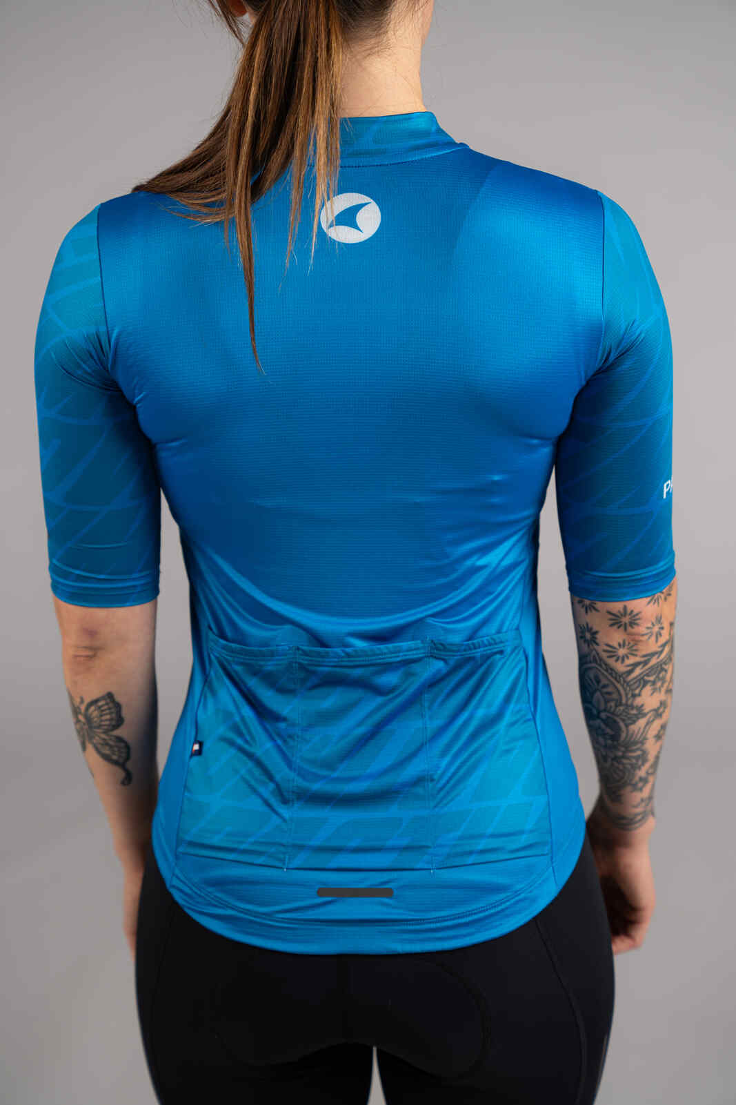 Women's Blue Ascent Aero Cycling Jersey - Back Pockets