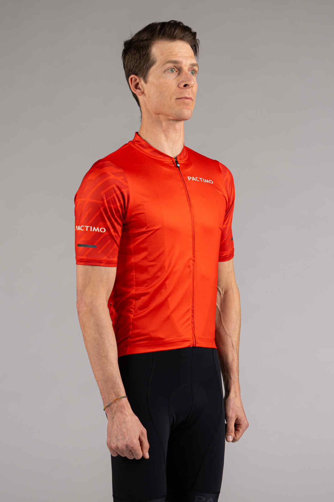 Men's Red Ascent Cycling Jersey - Front View