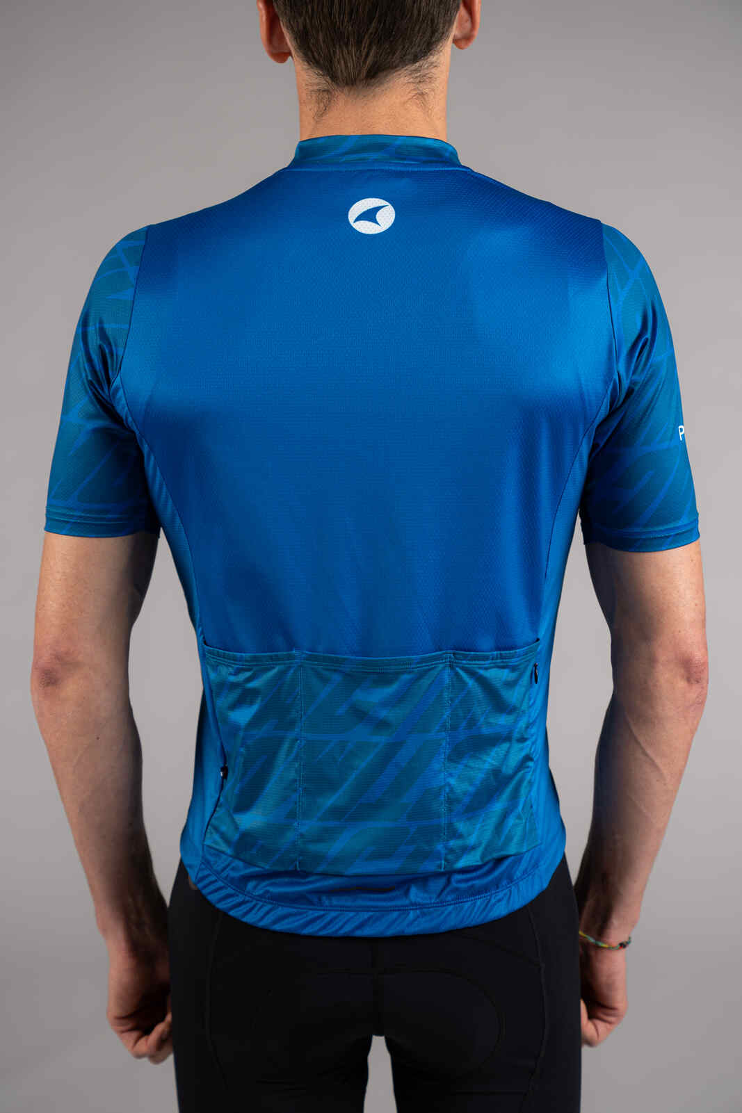 Men's Blue Ascent Cycling Jersey - Back Pockets