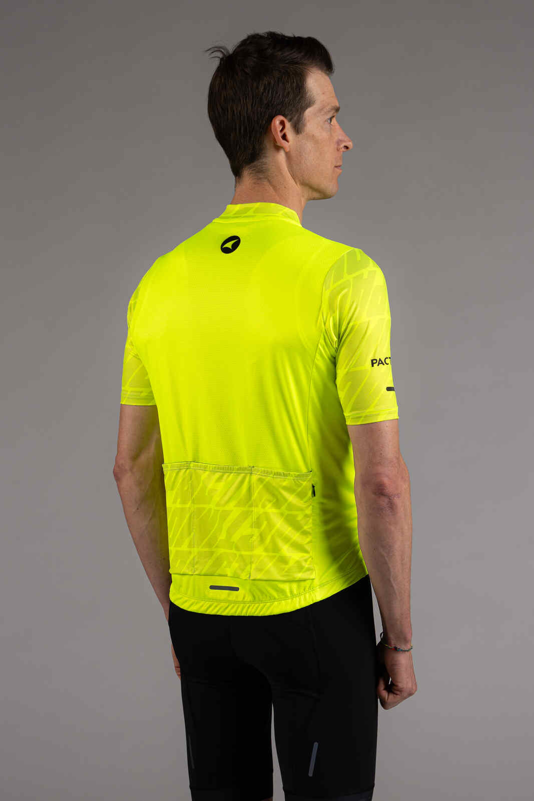 Men's High-Viz Yellow Ascent Cycling Jersey - Back View