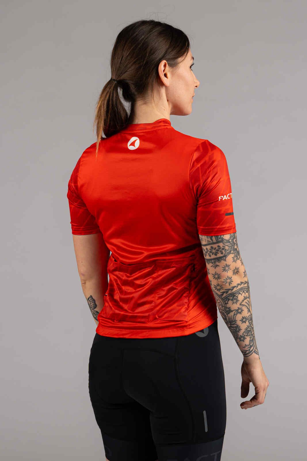 Women's Red Ascent Cycling Jersey - Back View