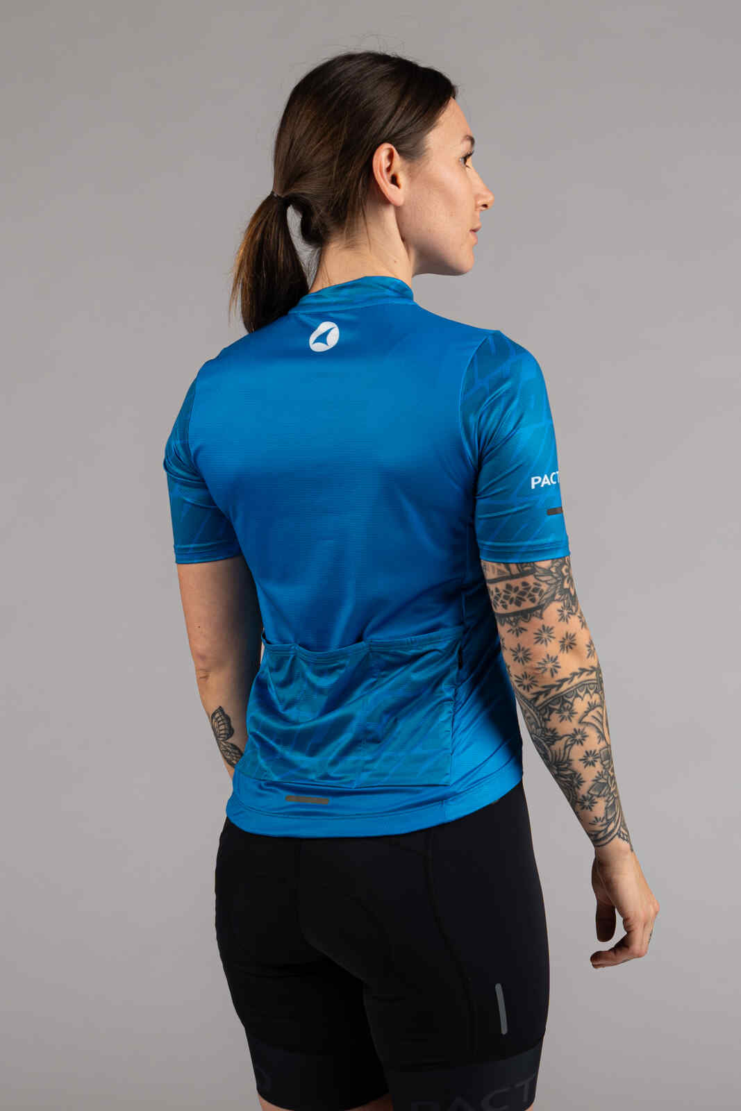 Women's Blue Ascent Cycling Jersey - Back View