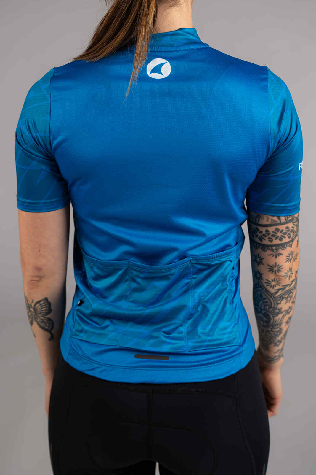 Women's Blue Ascent Cycling Jersey - Back Pockets