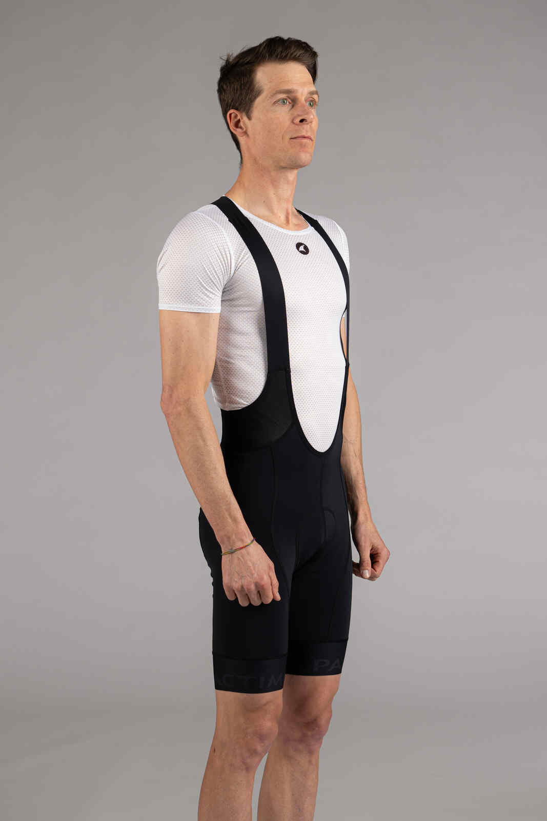 Men's Long Length Cycling Bibs - Ascent Vector Front View