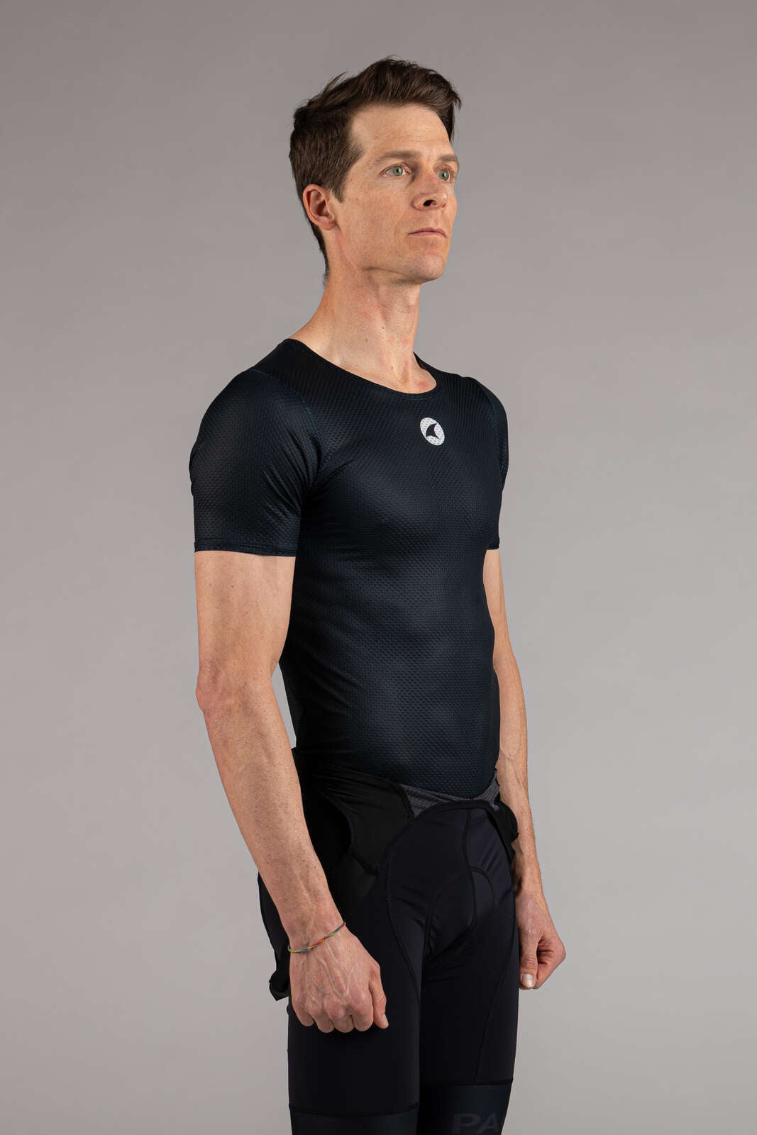 Men's Navy Blue Mesh Cycling Base Layer - Front View