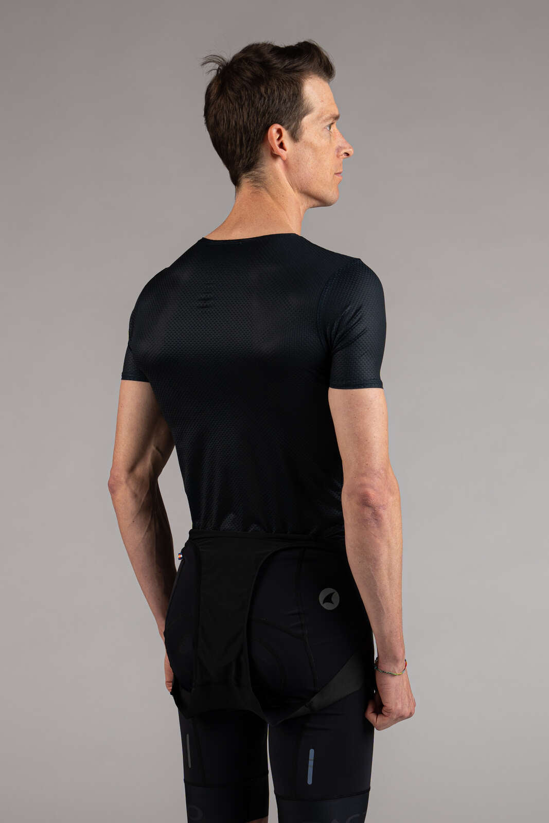 Men's Navy Blue Mesh Cycling Base Layer - Back View