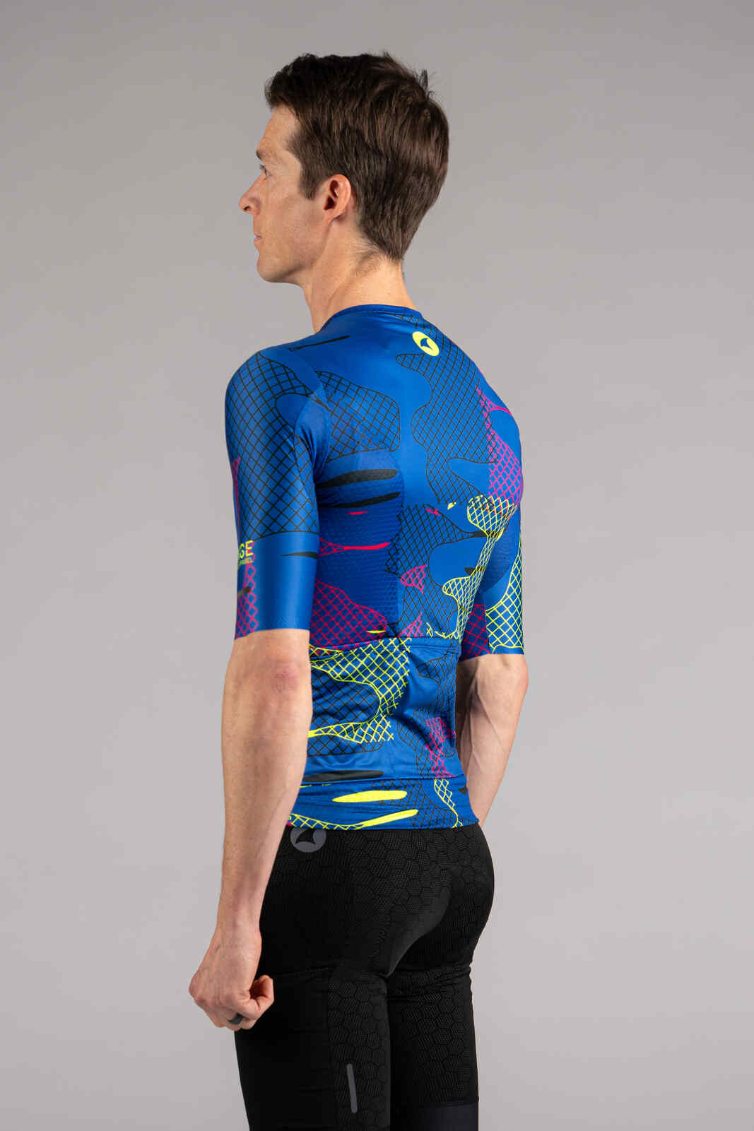 Men's Blue Gravel Cycling Jersey - Back View