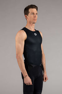 Men's Navy Blue Sleeveless Cycling Base Layer - Front View