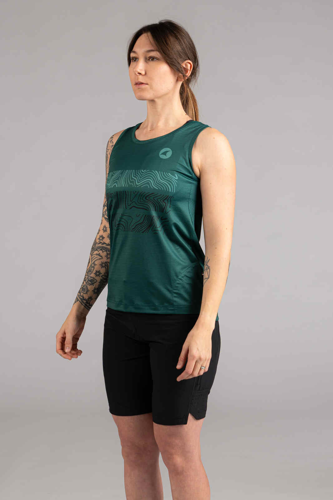 Women's Green Mountain Bike Tank Top - Front View