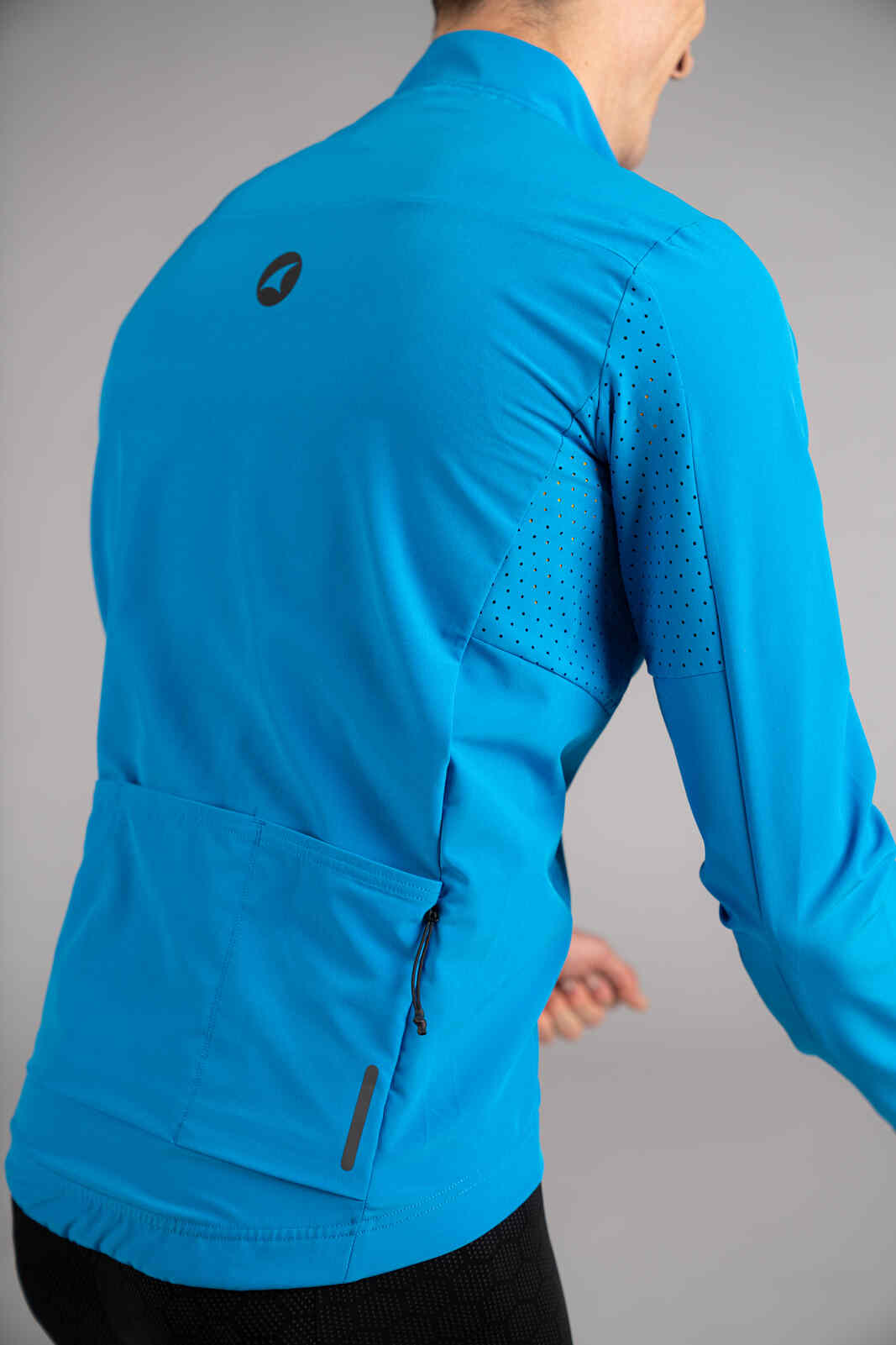 Men's Lightweight Blue Summit Shell Cycling Jacket - Underarm Ventilation