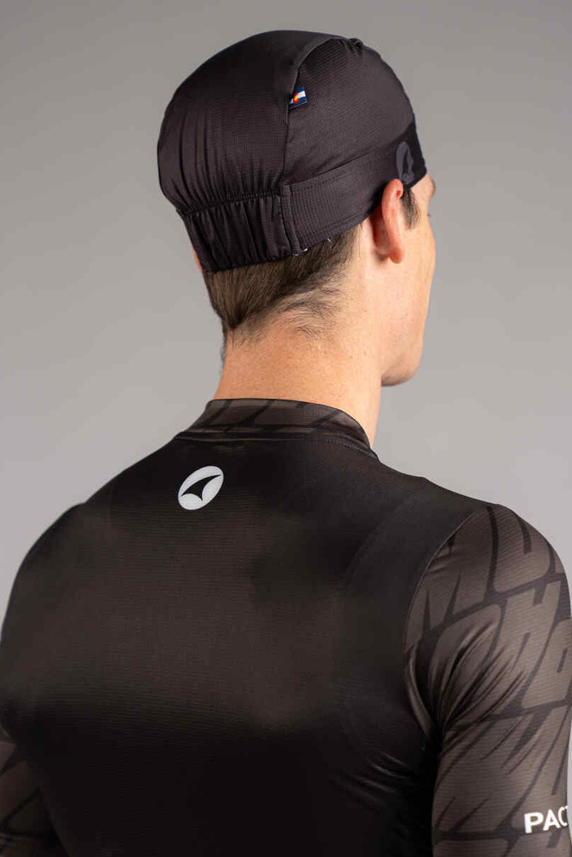 Black Cycling Skull Cap - Back View