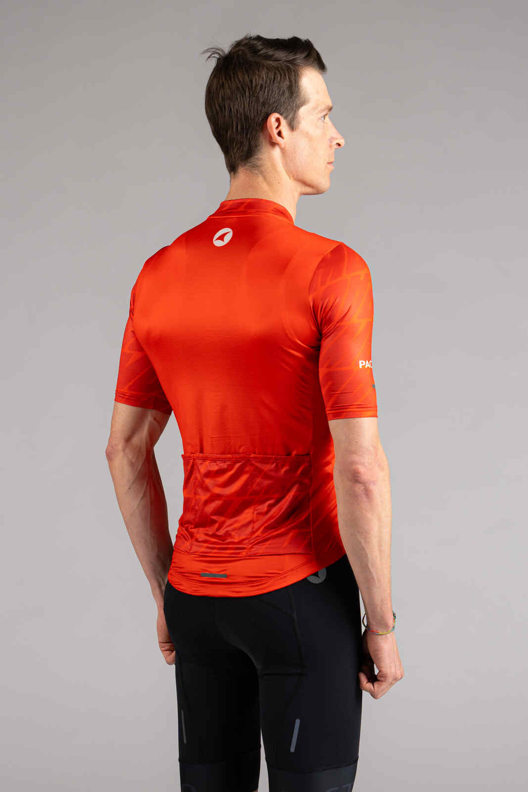 Men's Red Ascent Aero Cycling Jersey - Back View