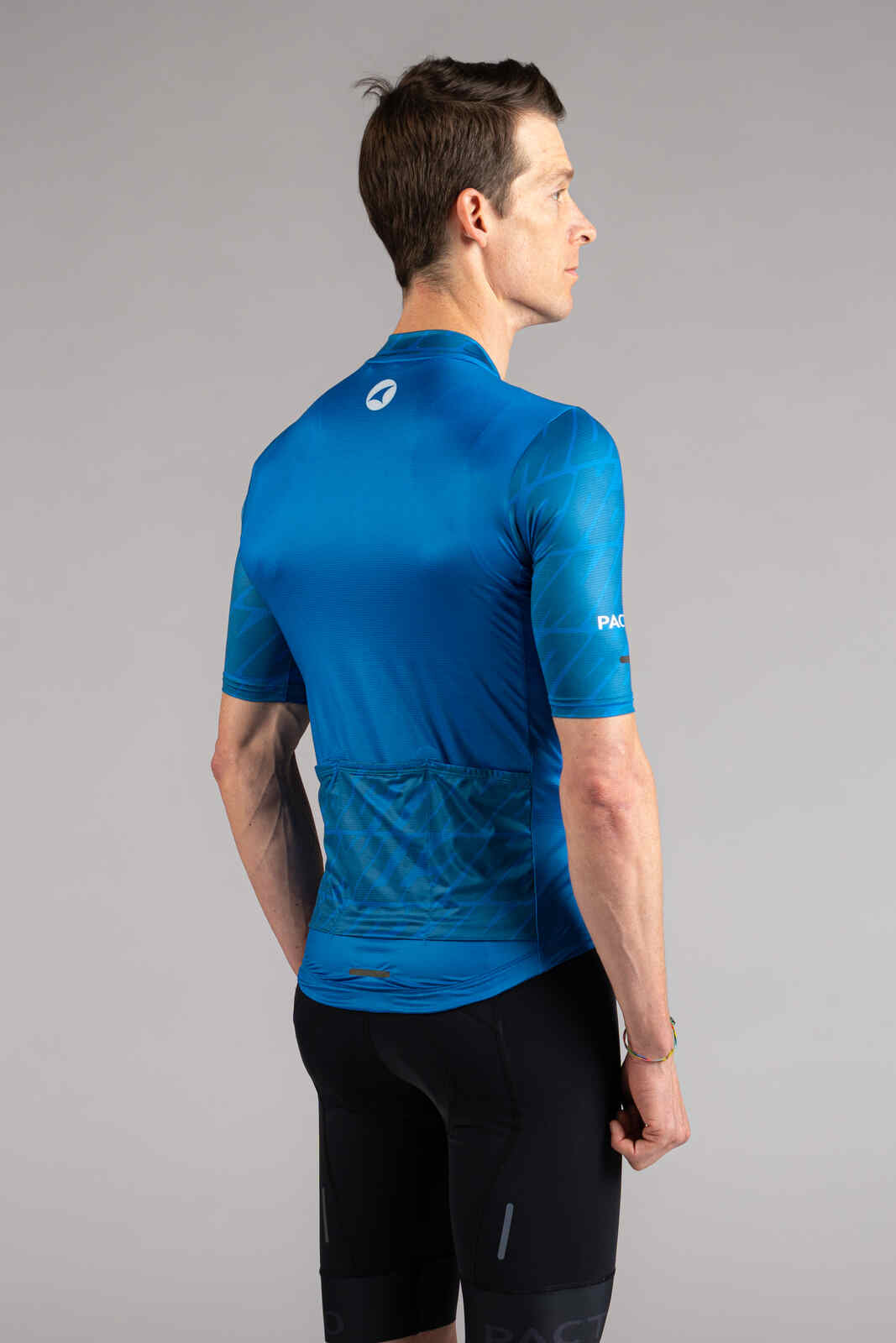 Men's Blue Ascent Aero Cycling Jersey - Back View