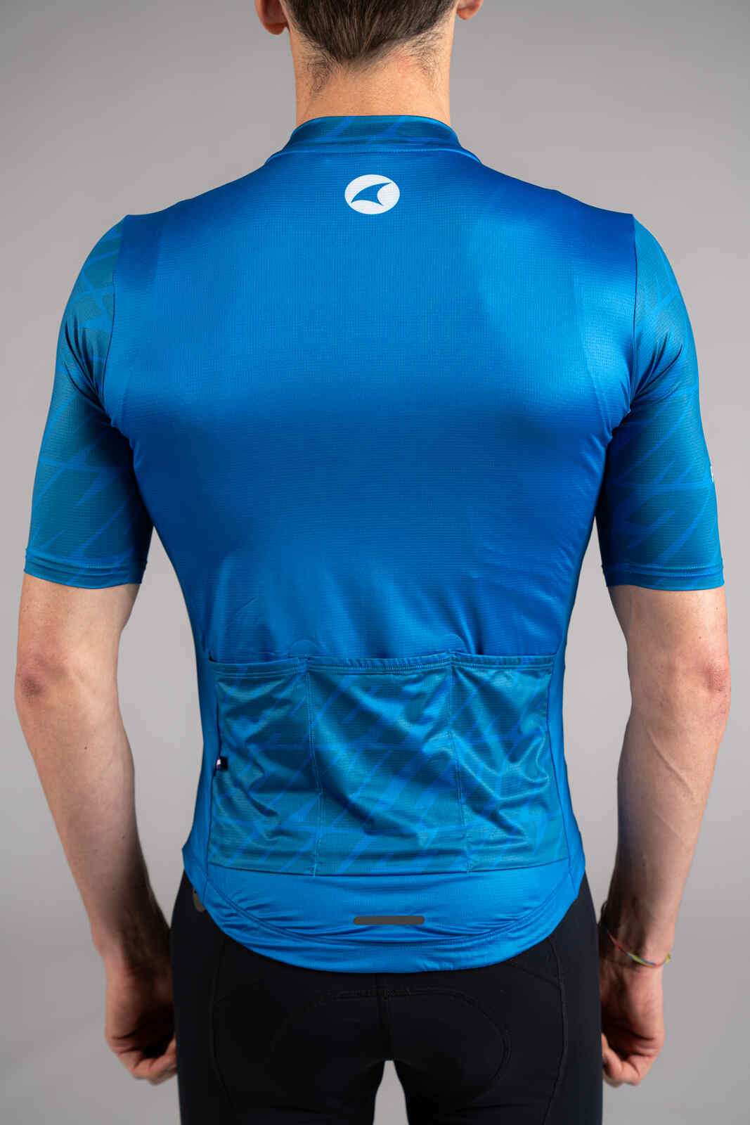 Men's Blue Ascent Aero Cycling Jersey - Back Pockets