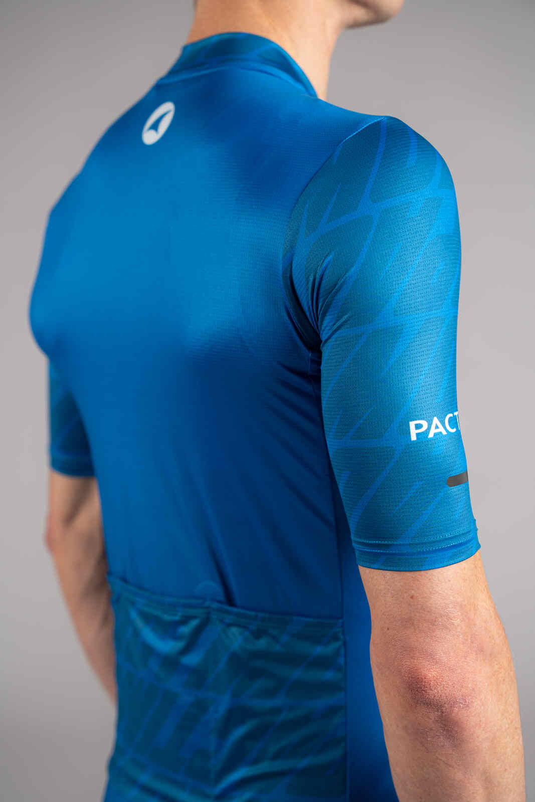 Men's Blue Ascent Aero Cycling Jersey - Fabric Close-Up