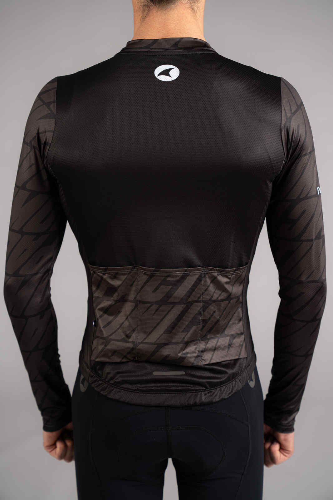 Men's Black Aero Long Sleeve Cycling Jersey - Back Pockets