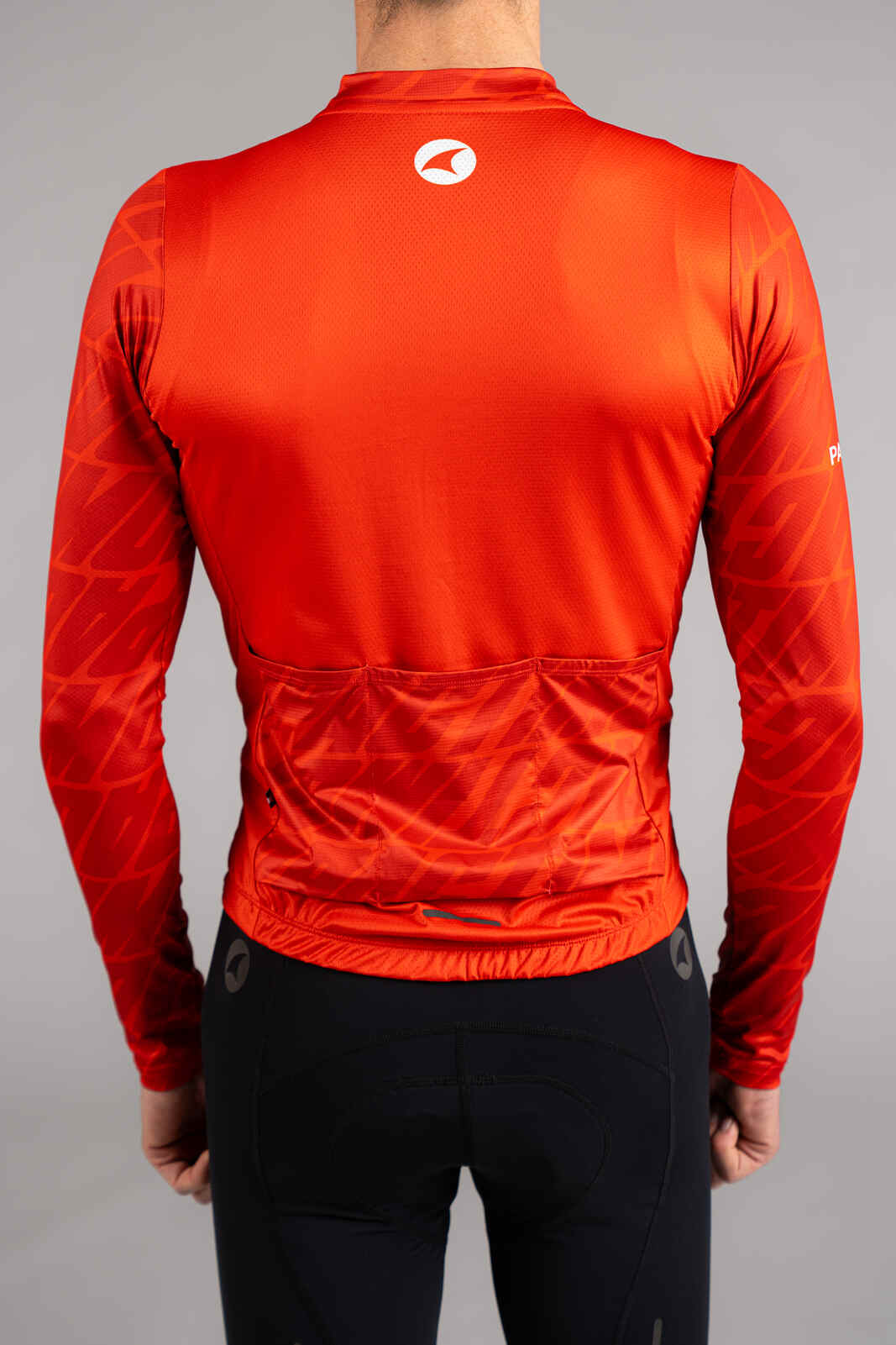 Men's Red Aero Long Sleeve Cycling Jersey - Back Pockets