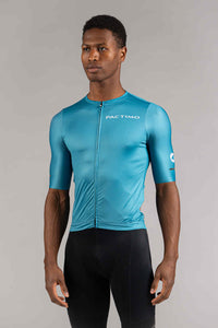 Men's Summit Aero Light Blue Cycling Jersey - Front View