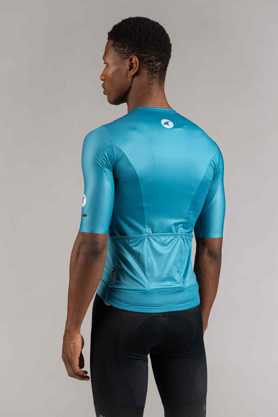 Men's Summit Aero Light Blue Cycling Jersey - Back View