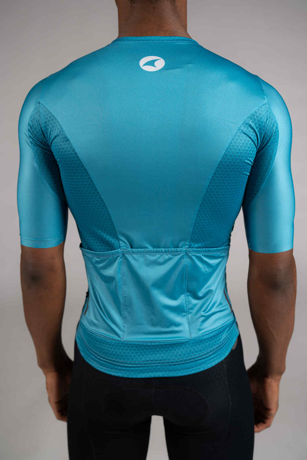 Men's Summit Aero Light Blue Cycling Jersey - Back Pockets