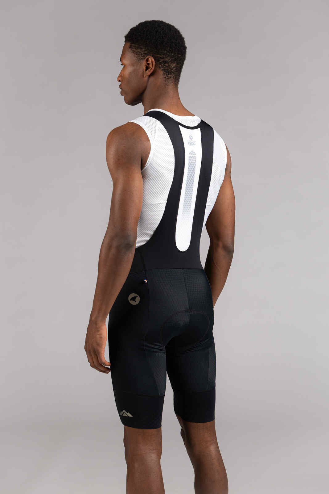 Men's Black Long Length Cycling Bib Shorts - Summit Raptor Back View