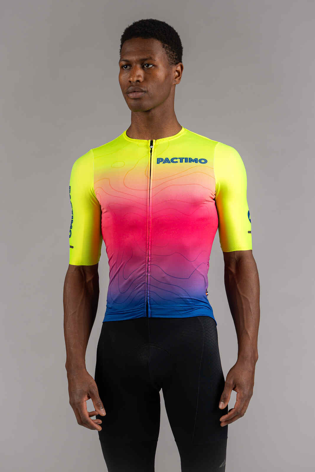 Men's Summit Aero High-Viz Ombre Cycling Jersey - Front View