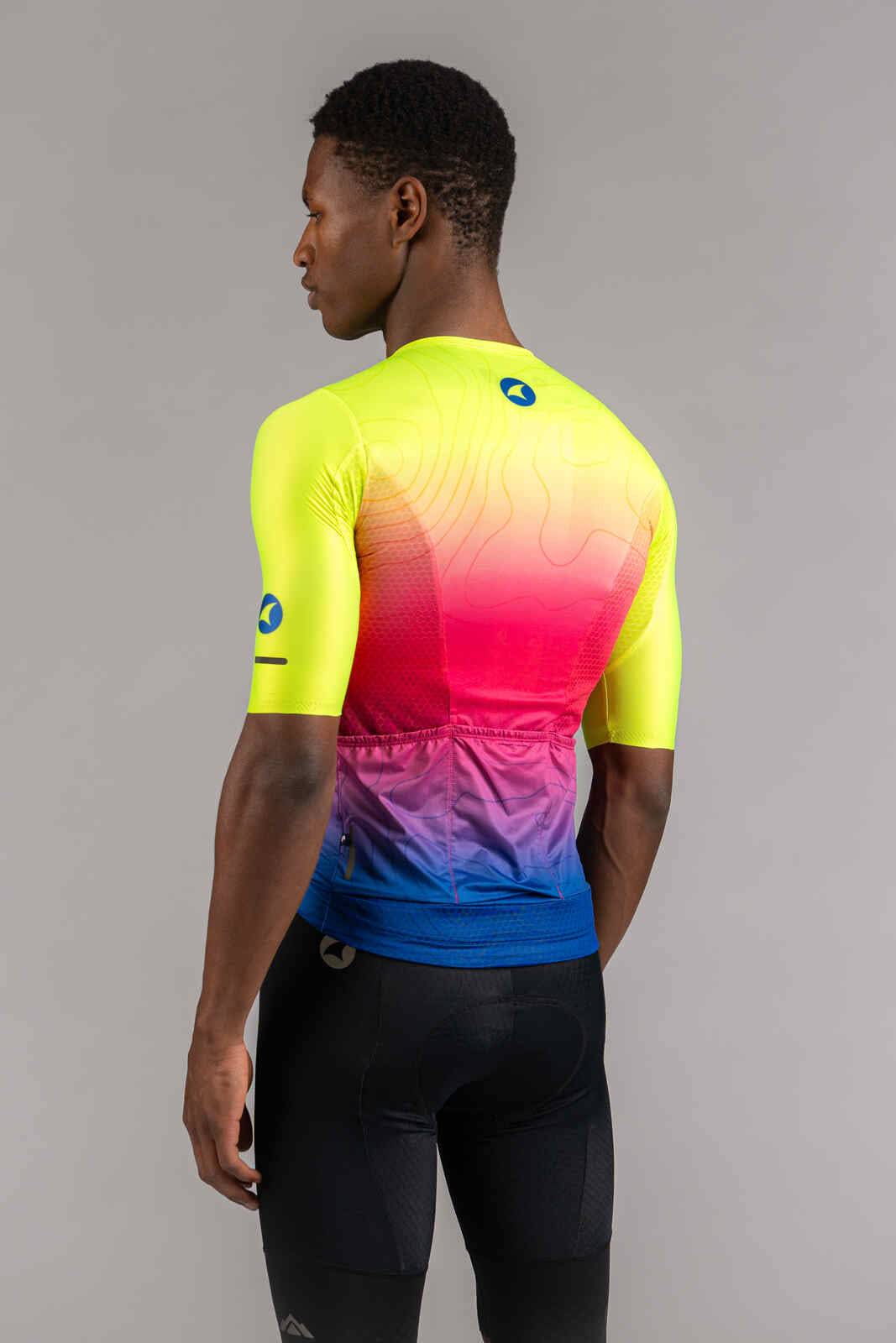 Men's Summit Aero High-Viz Ombre Cycling Jersey - Back View