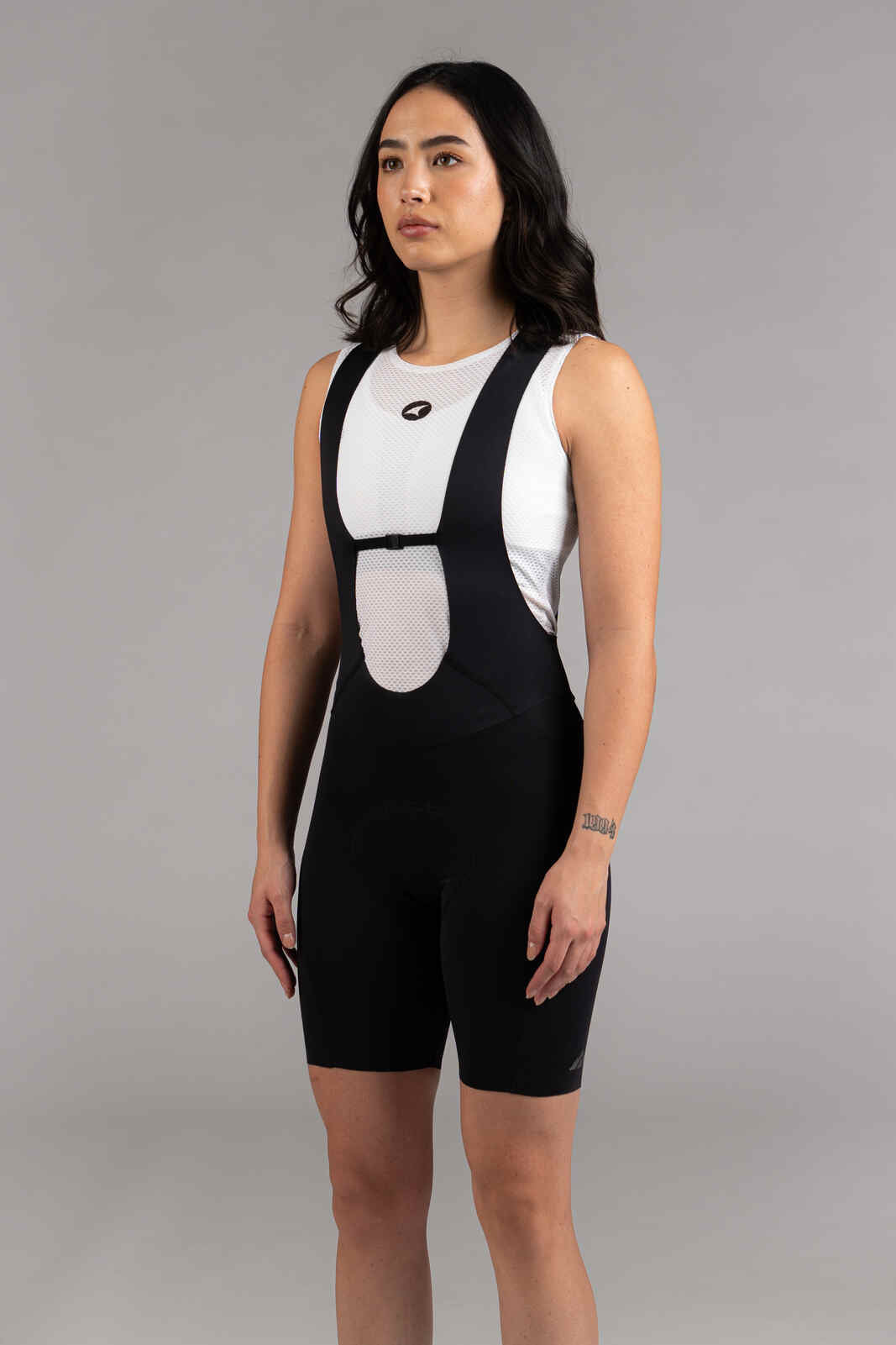 Women's Raw Edge Cut Cycling Bib Shorts - Front View