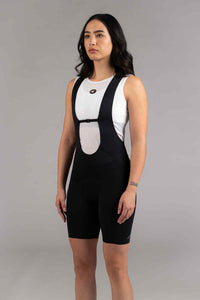 Women's Raw Edge Cut Cycling Bib Shorts - Front View