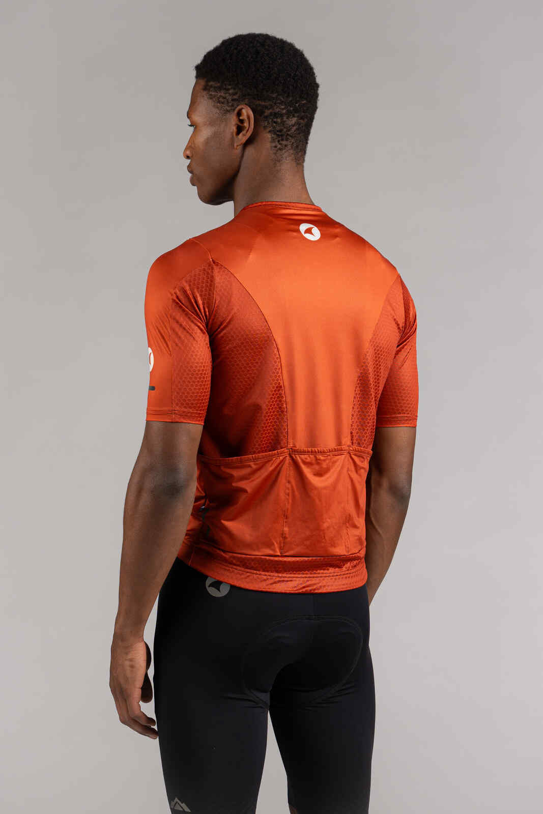 Men's Burnt Orange Summit Loose-Fit Cycling Jersey - Back View