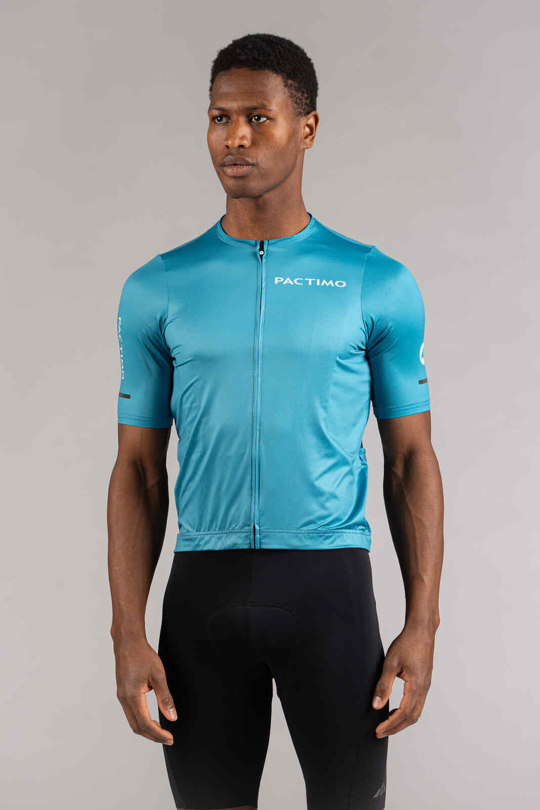 Men's Light Blue Summit Loose-Fit Cycling Jersey - Front View