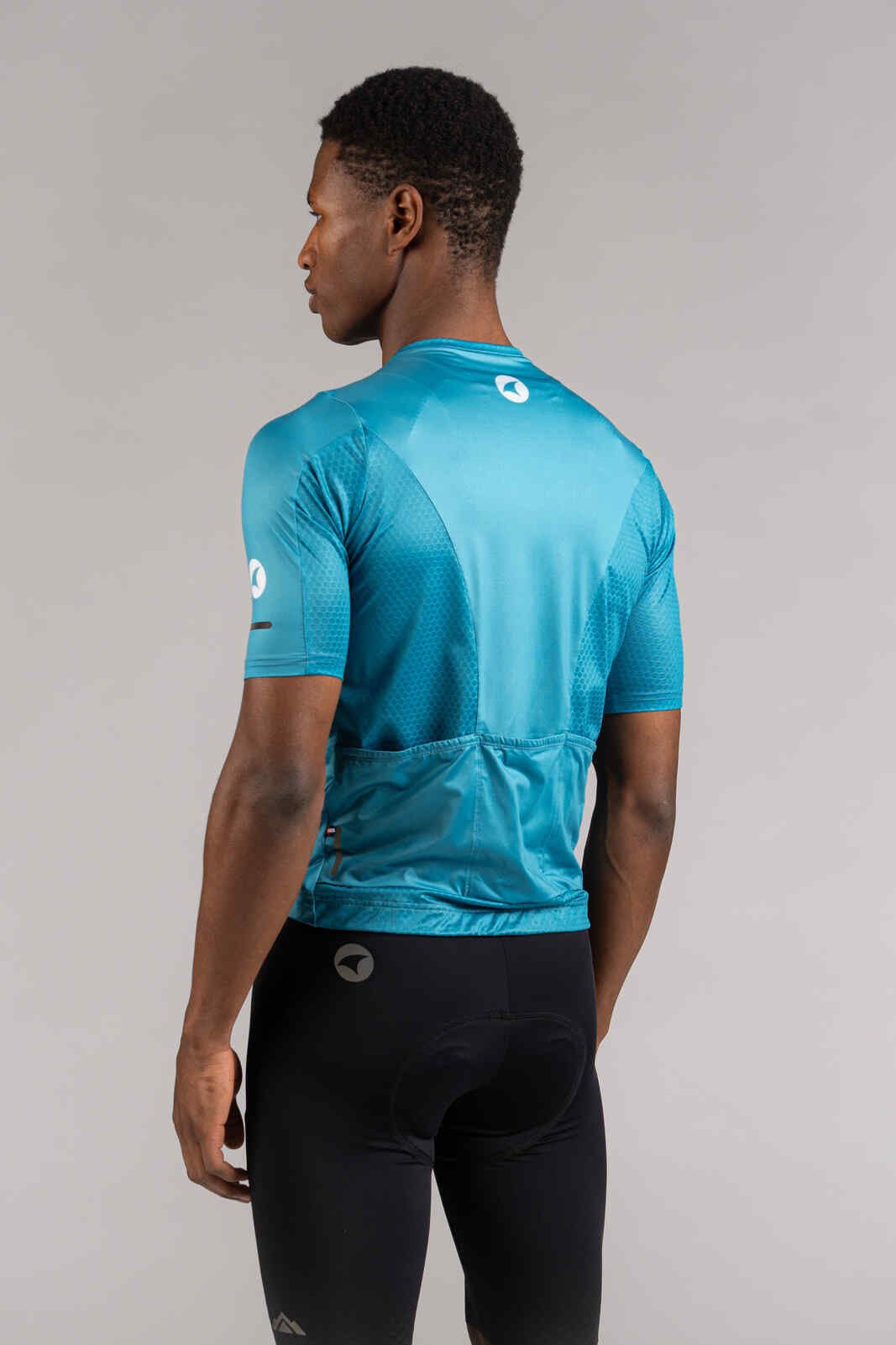 Men's Light Blue Summit Loose-Fit Cycling Jersey - Back View