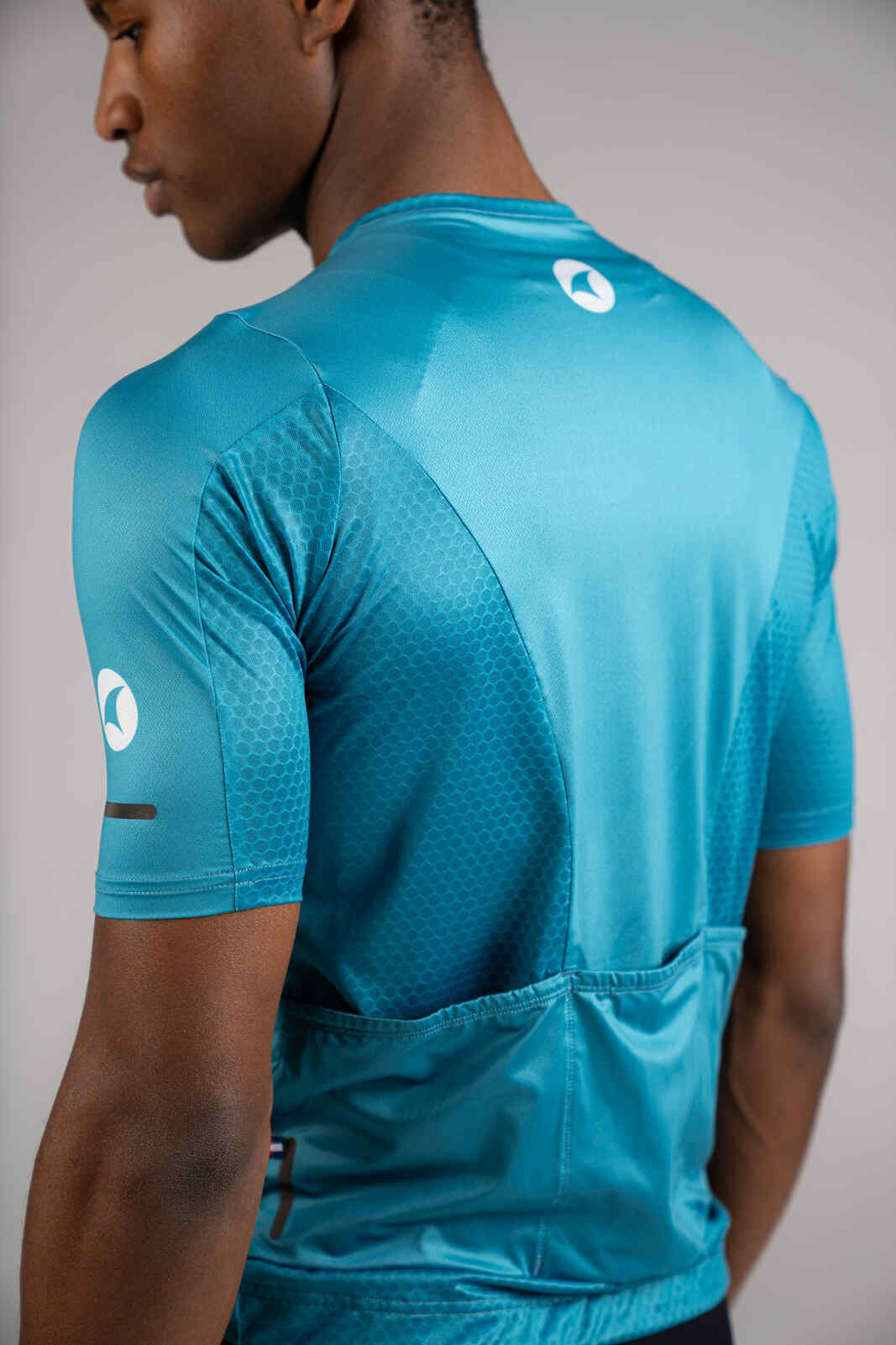 Men's Light Blue Summit Loose-Fit Cycling Jersey - Mesh Underarm Fabric