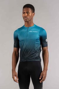 Men's Blue Ombre Summit Loose-Fit Cycling Jersey - Front View