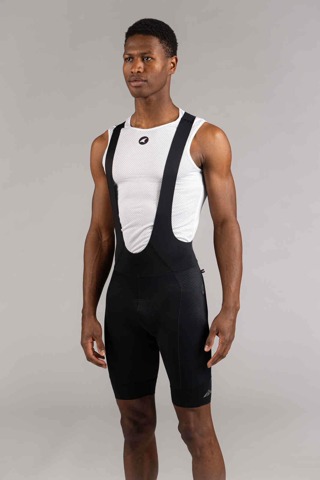 Men's Black Cycling Bib Shorts - Summit Raptor Front View