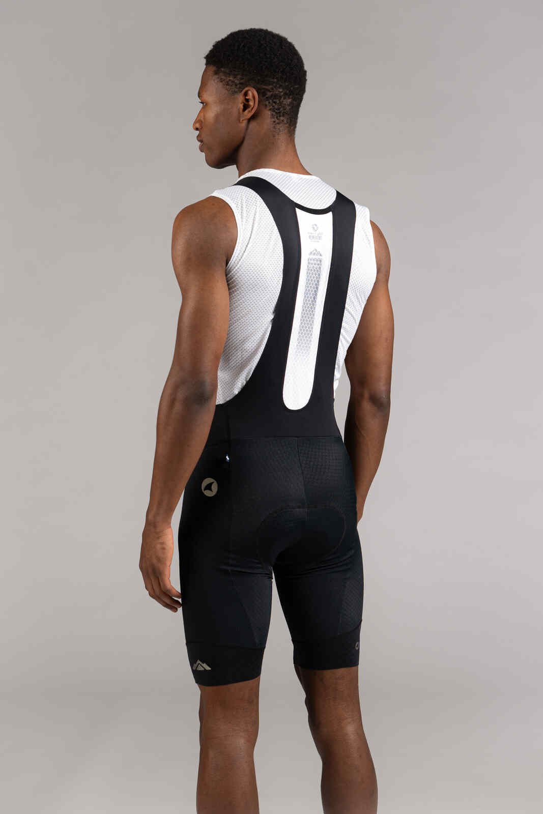 Men's Black Cycling Bib Shorts - Summit Raptor Back View